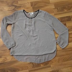 Sheer Black and White Patterned Top